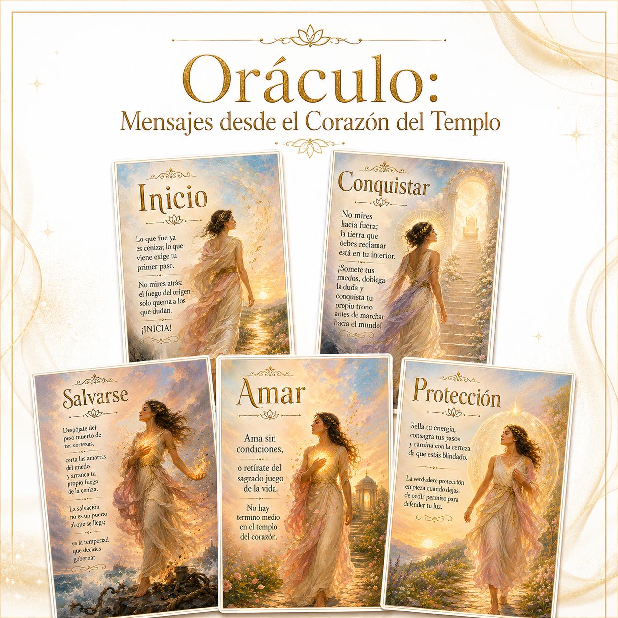 Oráculo Mensajes desde El Corazón del Templo - 70 Cartas